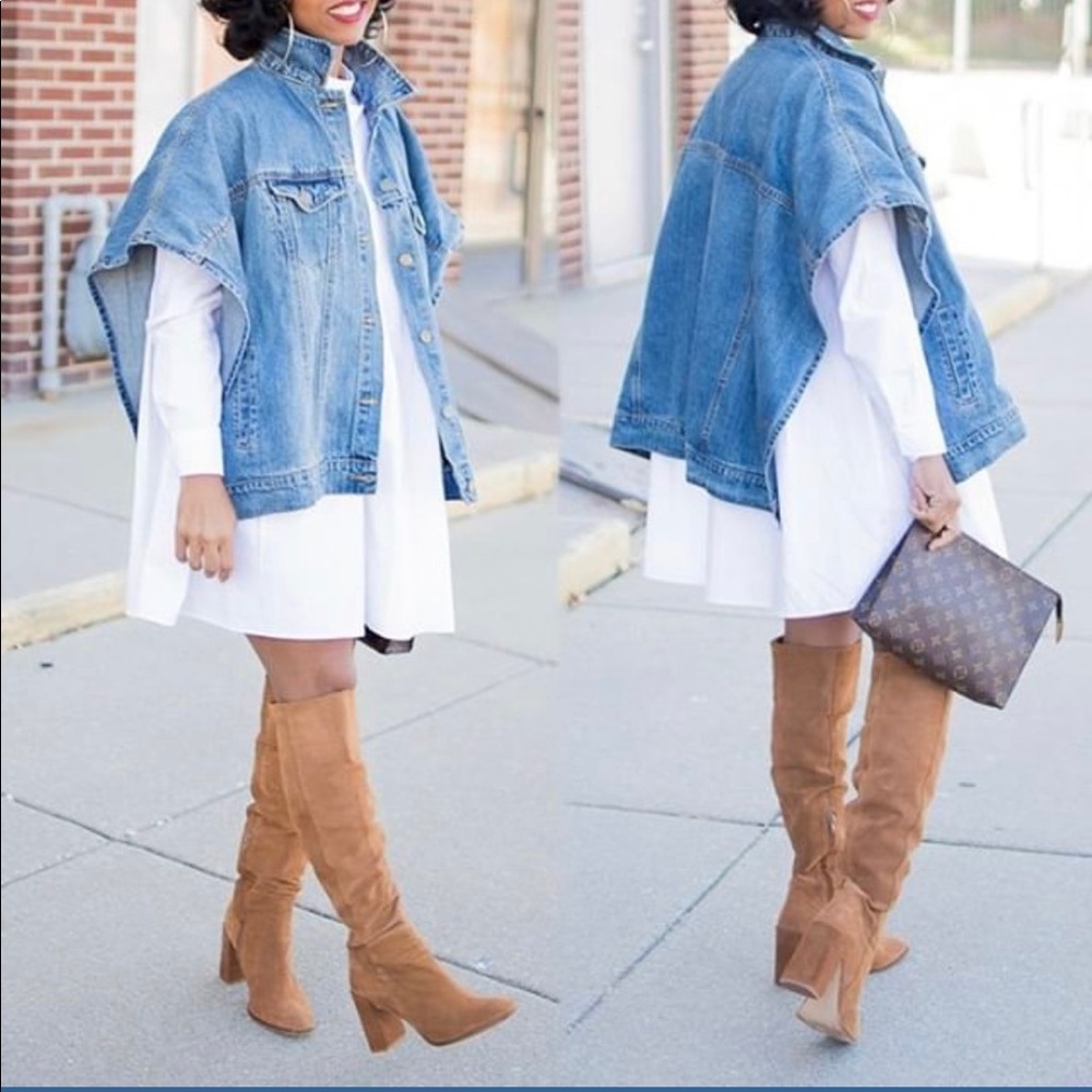 Denim cape never worn, no tags